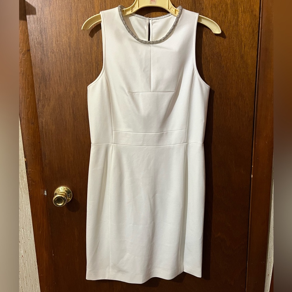 Anthropologie 4C Cocktail Dress Silver beaded neckline Size 10